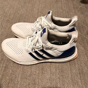 Adidas White and Blue Athletic Sneakers